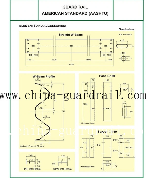 Manufacturer Highway Guardrail Accessories Traffic Barrier Road Barrier