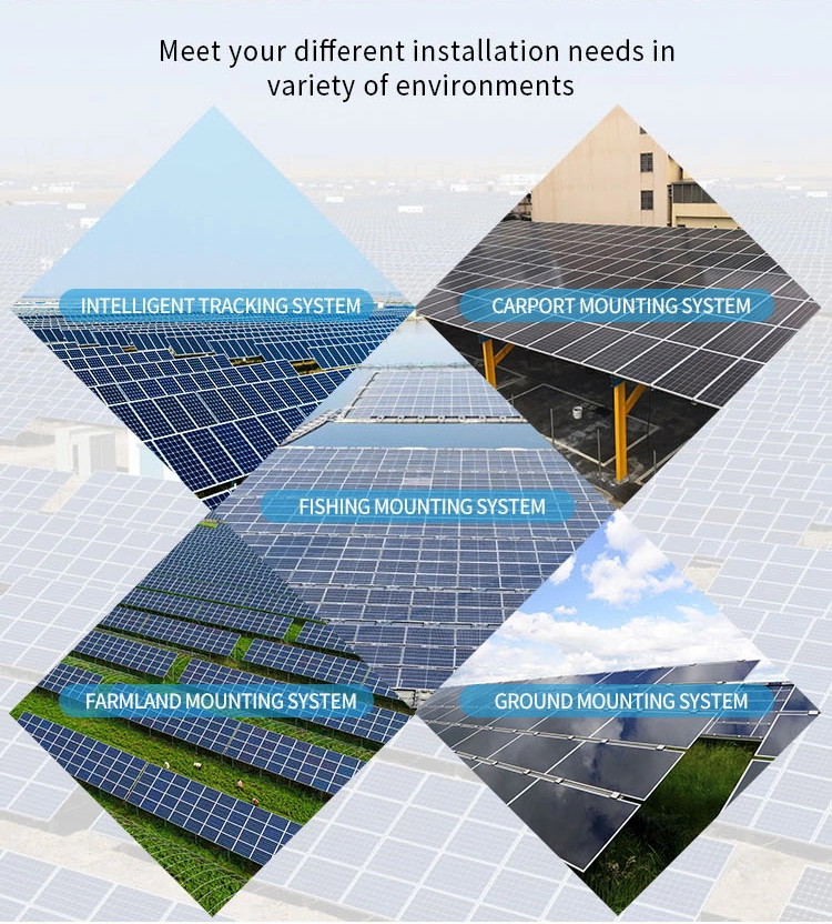 Solar Panel Mounting Bracket Ground Mounting Solar Structure with Ground Screws Pile Foundation