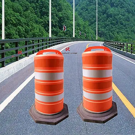 Orange PE Traffic Drum Crash Barrels Road Safety Barrel Warning Reflective Barrier