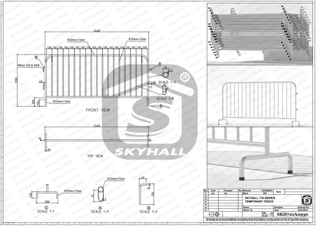 Temporary Removable Road Safety Barrier Pedestrian Crowd Control Barriers for Sale