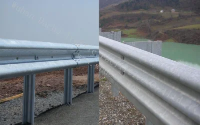 Proteção contra choque de aço galvanizado para segurança rodoviária por imersão a quente Viga em W de metal Trilho de ponte de três ondas Via expressa personalizada Rodovia Viga em W Viga tripla Corrimão de proteção